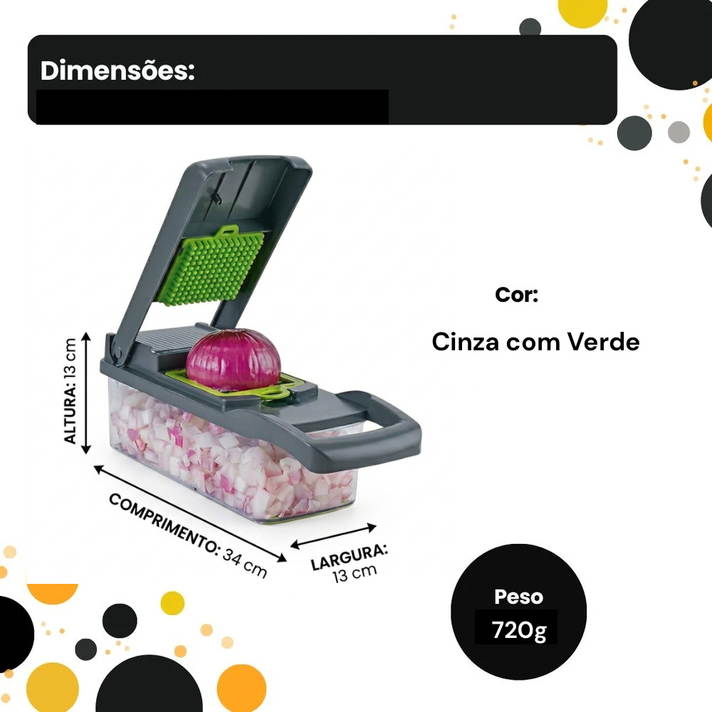 🏠 Cortador Multifuncional 16 Peças para Legumes — Praticidade e Agilidade no Preparo dos Alimento