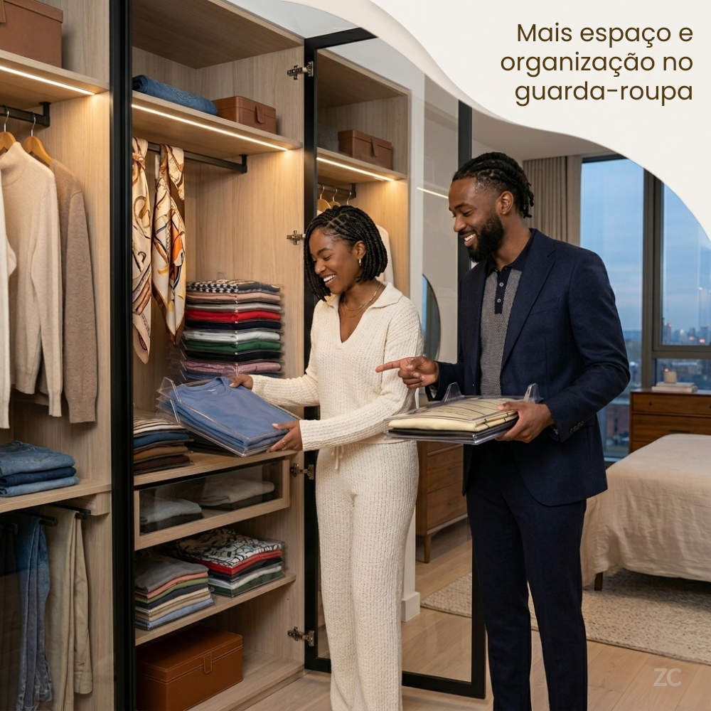 Kit Organizador de Camisetas com 10 Unidades — Mais Espaço e Organização no Guarda-Roupa