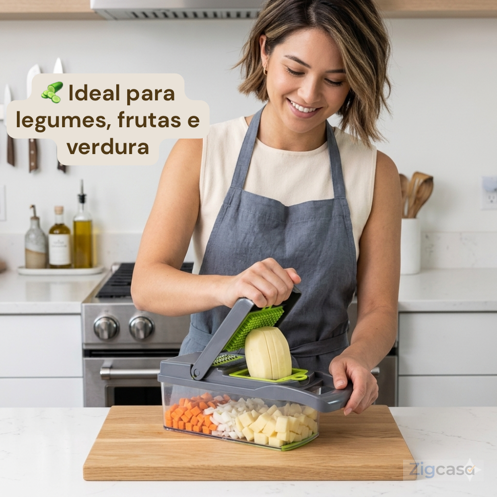 🏠 Cortador Multifuncional 16 Peças para Legumes — Praticidade e Agilidade no Preparo dos Alimento