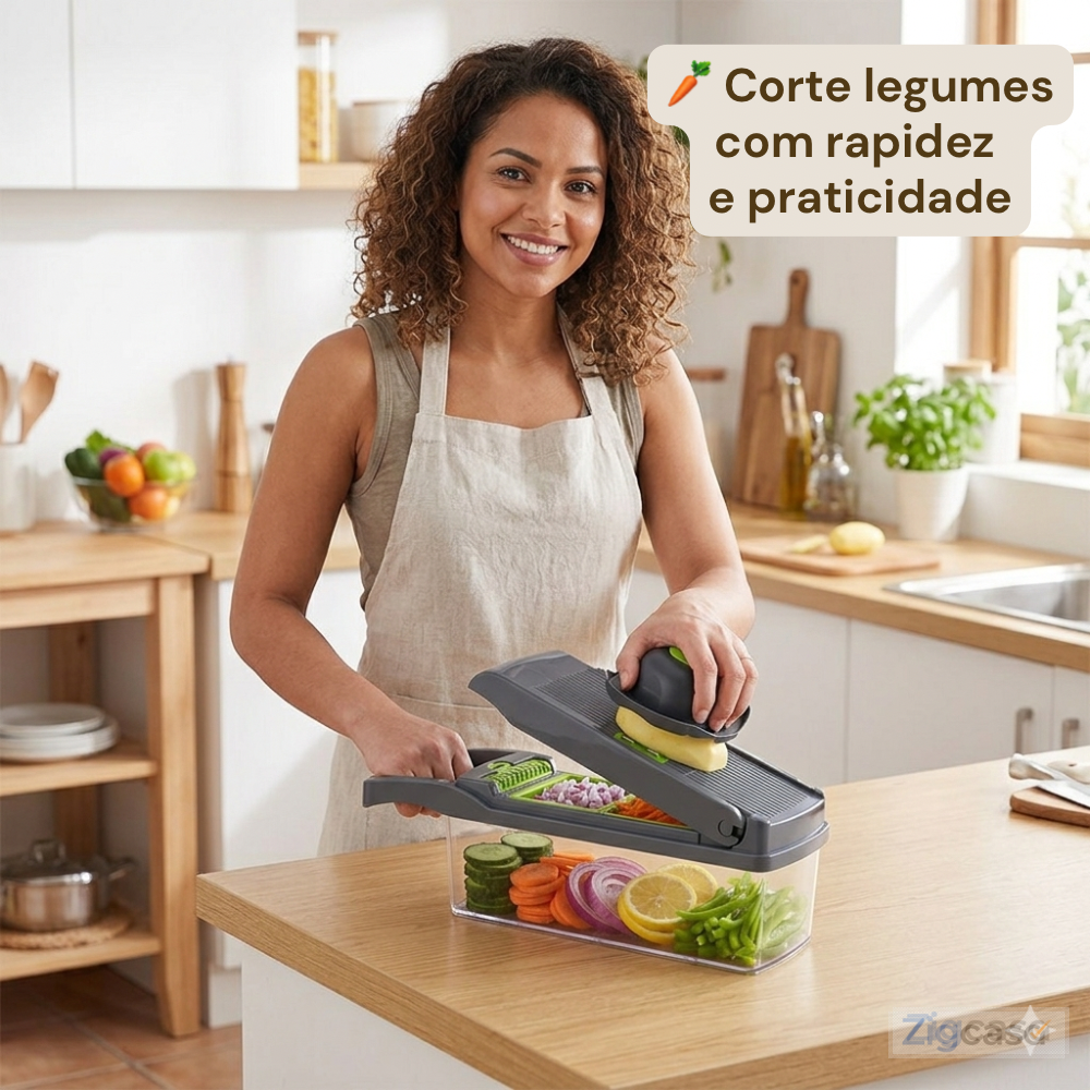 🏠 Cortador Multifuncional 16 Peças para Legumes — Praticidade e Agilidade no Preparo dos Alimento