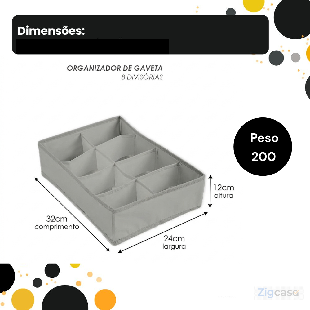 🏠 Organizador de Gavetas com 8 Divisórias — Simples e Eficiente para o Dia a Dia