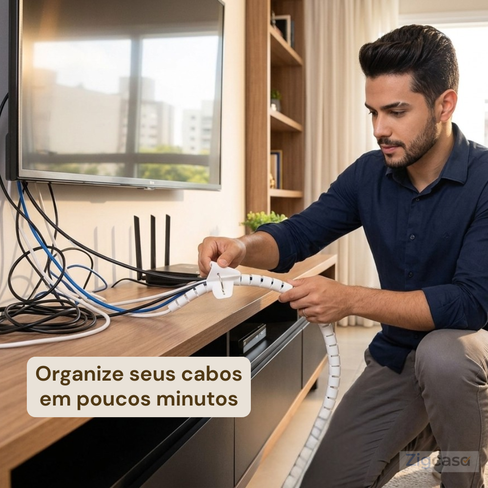 🏠 Organizador de Fios e Cabos com Aplicador — Ambiente Mais Limpo e Sem Bagunça
