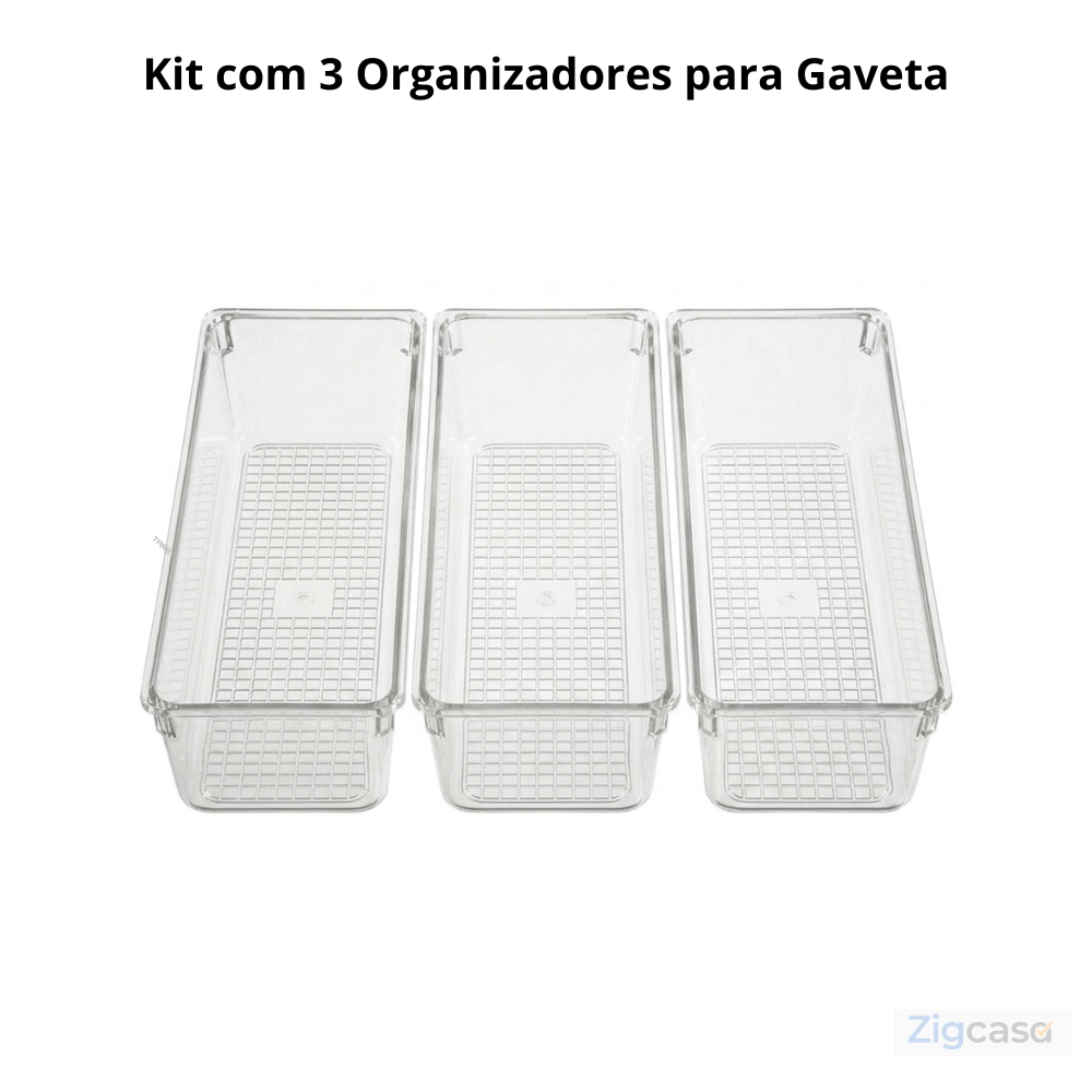 🏠 Kit Organizadores Transparentes para Gaveta — Visual Limpo e Organização Inteligente