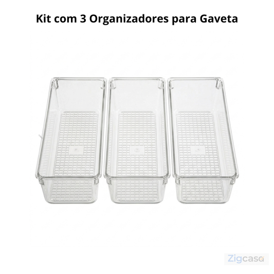 🏠 Kit Organizadores Transparentes para Gaveta — Visual Limpo e Organização Inteligente