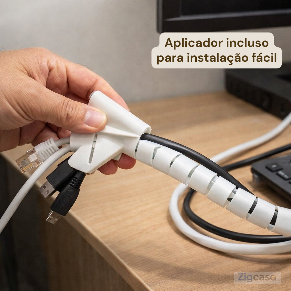 🏠 Organizador de Fios e Cabos com Aplicador — Ambiente Mais Limpo e Sem Bagunça