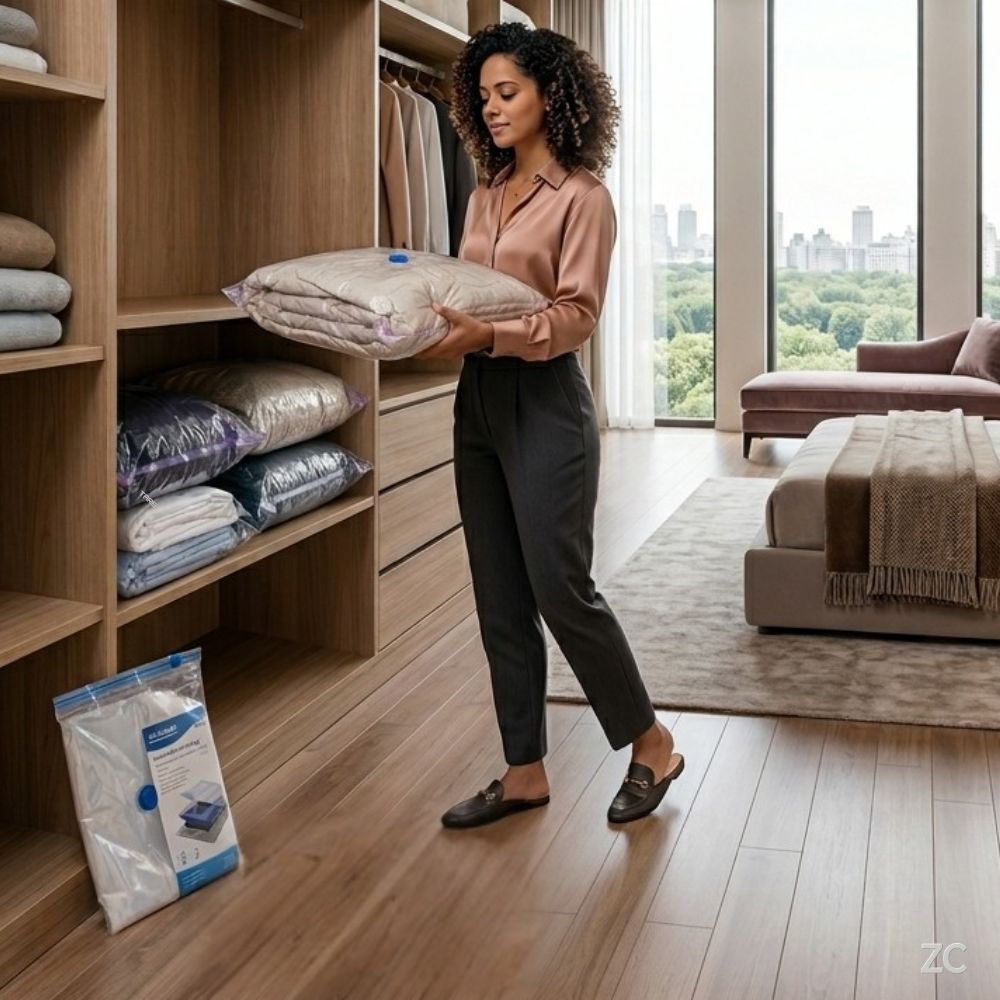 Kit com 3 Sacos Organizadores a Vácuo — Economize Espaço e Proteja suas Roupa