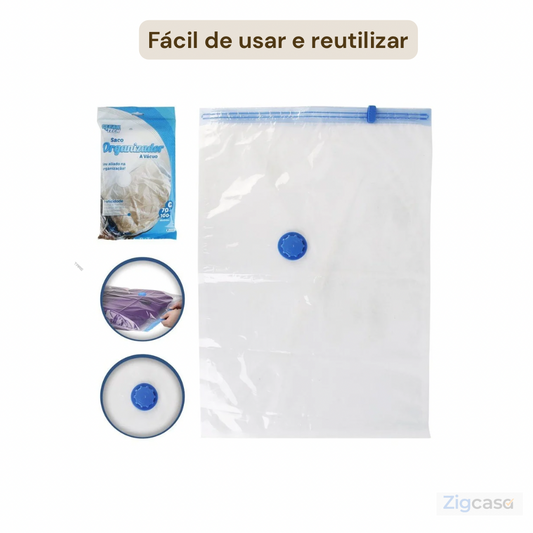 🏠 Kit com 3 Sacos Organizadores a Vácuo — Economize Espaço e Proteja suas Roupa