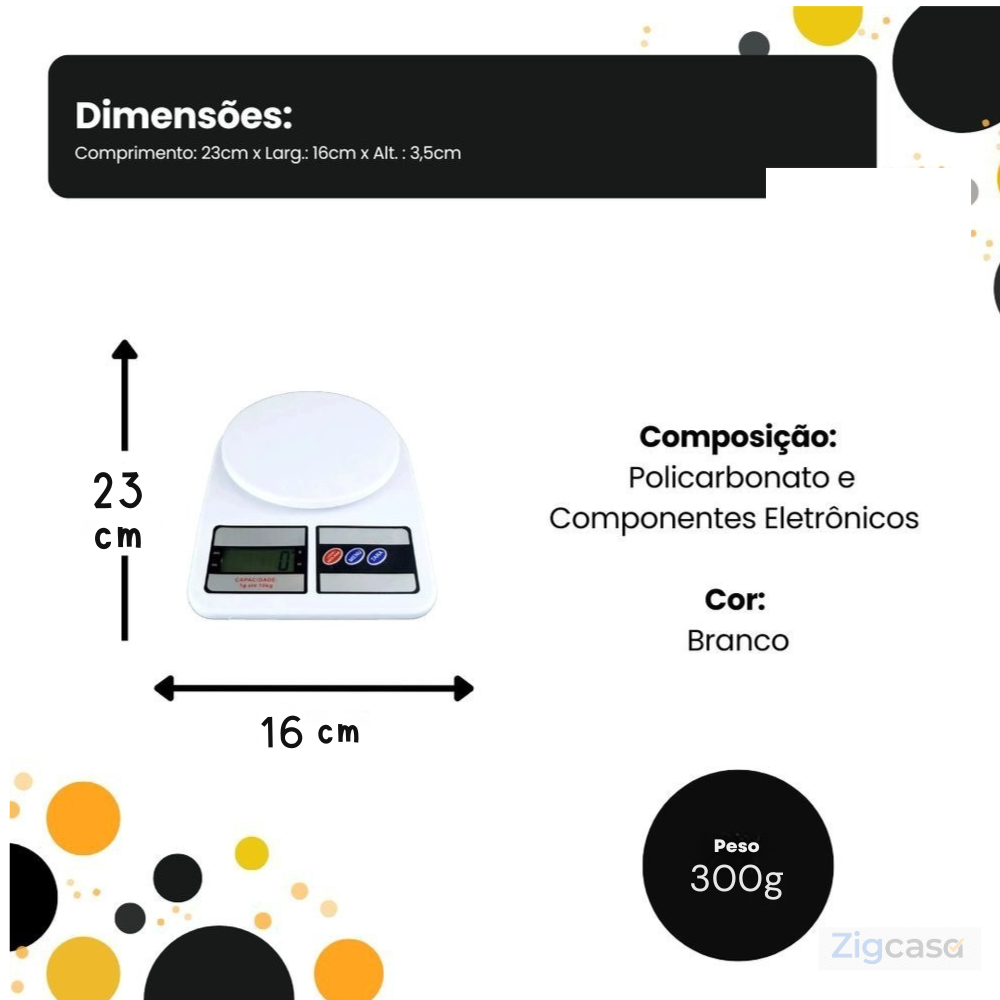🏠 Balança Digital de Cozinha 10kg — Precisão e Praticidade no Preparo das Receitas!