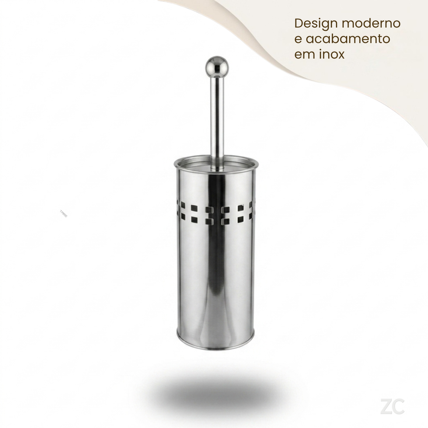 Kit Escova Sanitária com Suporte Inox