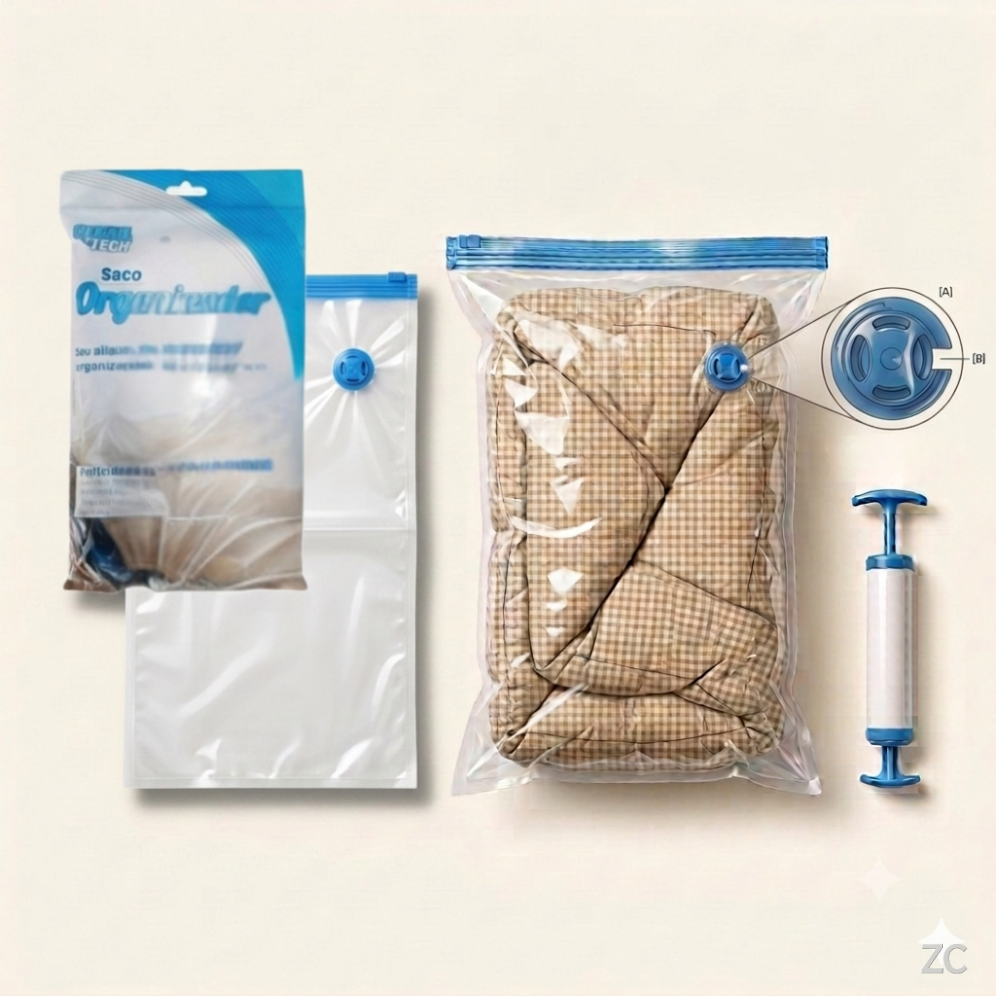 Kit com 3 Sacos Organizadores a Vácuo — Economize Espaço e Proteja suas Roupa