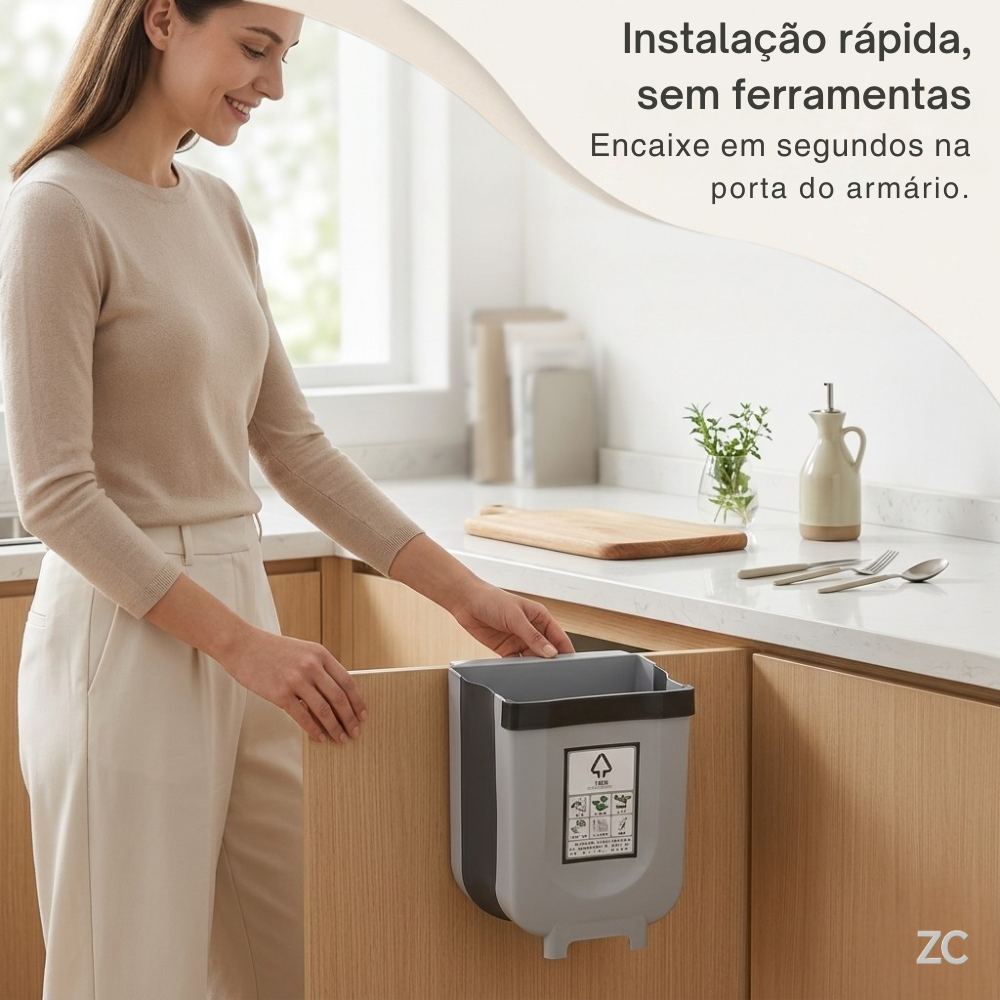 Lixeira Retrátil Dobrável para Cozinha