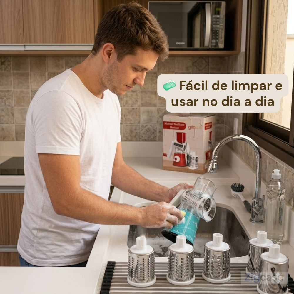 🏠 Ralador Multifuncional Manual com Manivela — Praticidade e Agilidade no Preparo dos Alimento