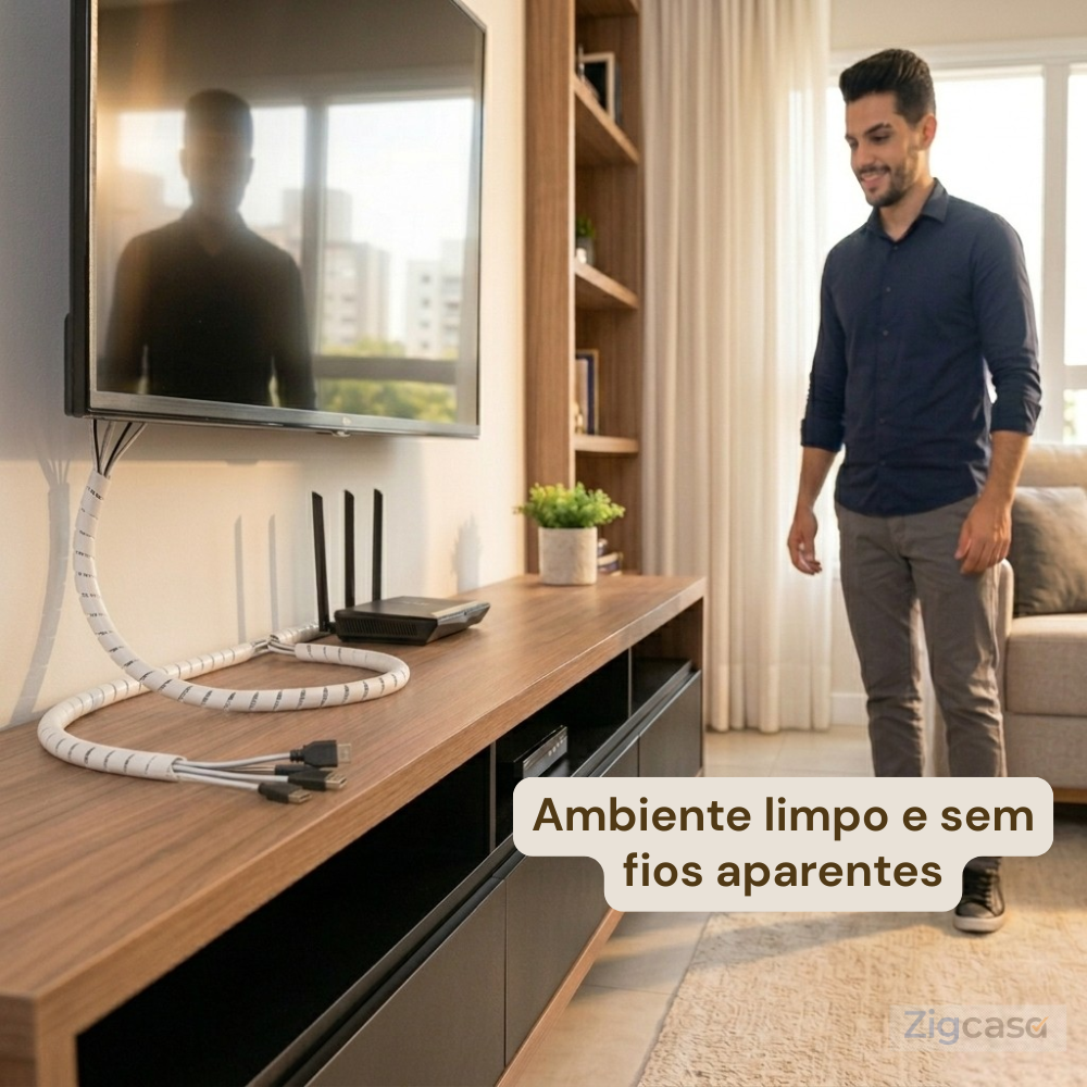 🏠 Organizador de Fios e Cabos com Aplicador — Ambiente Mais Limpo e Sem Bagunça