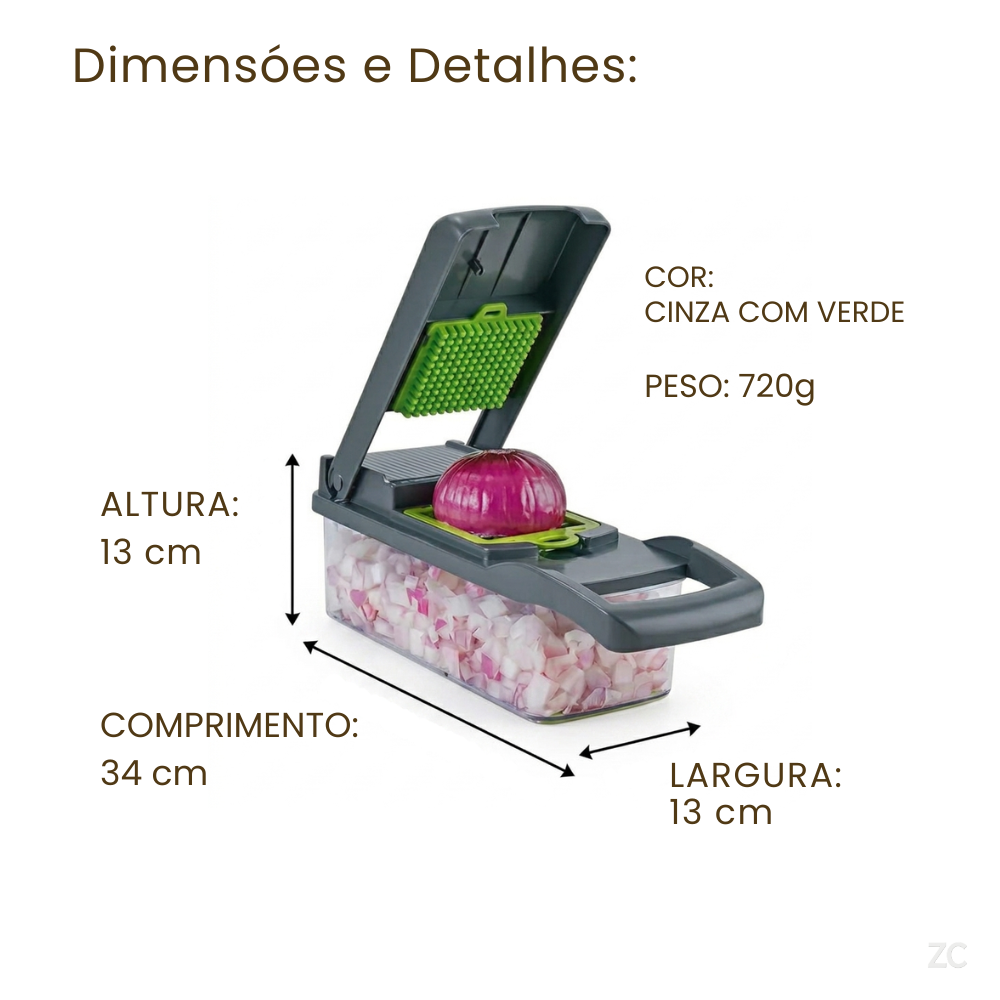 Cortador Multifuncional 16 Peças para Legumes