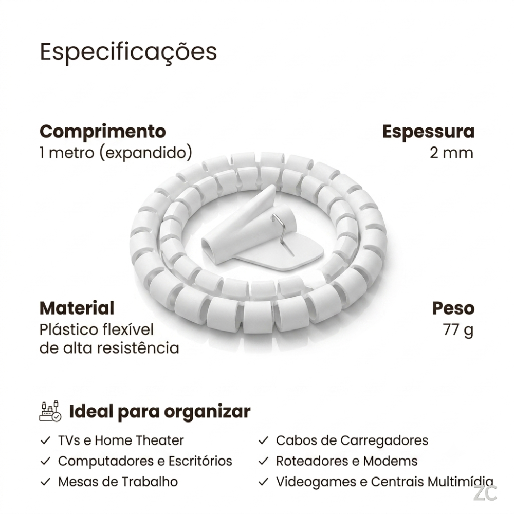 Organizador de Fios e Cabos com Aplicador