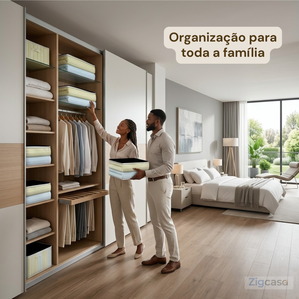 🏠 Organizador para Guarda-Roupa com Zíper — Proteção e Organização no Dia a Dia
