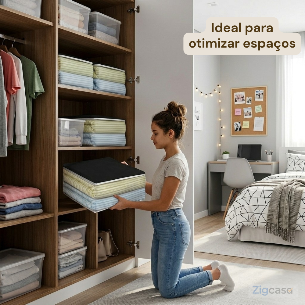 🏠 Organizador para Guarda-Roupa com Zíper — Proteção e Organização no Dia a Dia