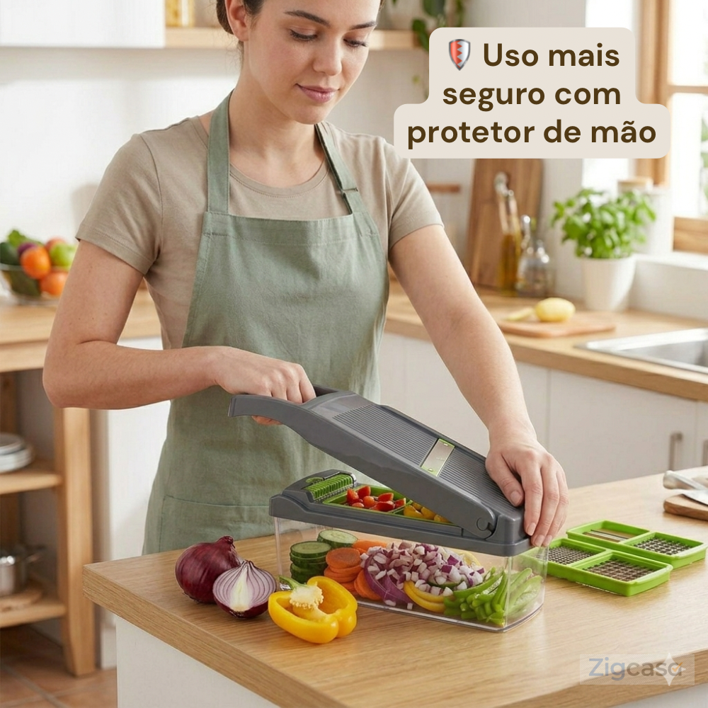 🏠 Cortador Multifuncional 16 Peças para Legumes — Praticidade e Agilidade no Preparo dos Alimento