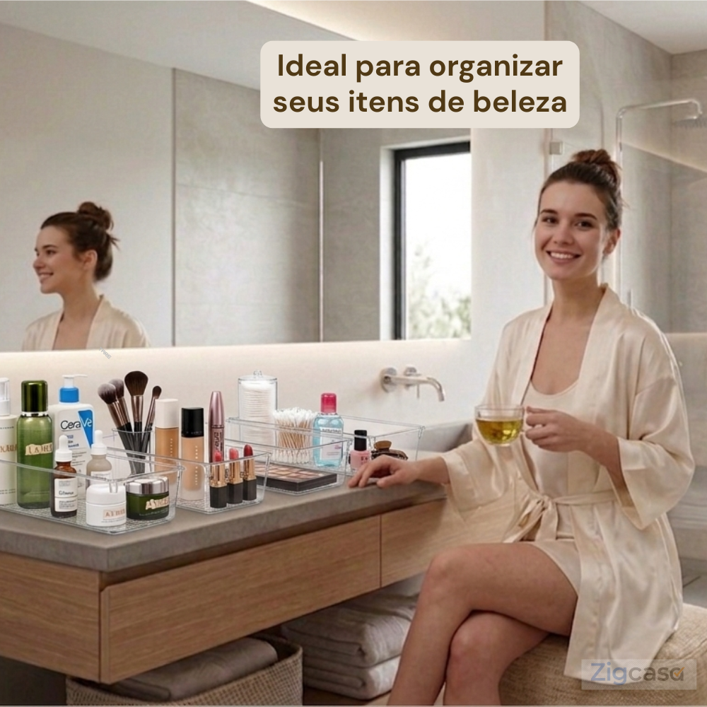 🏠 Kit Organizadores Transparentes para Gaveta — Visual Limpo e Organização Inteligente