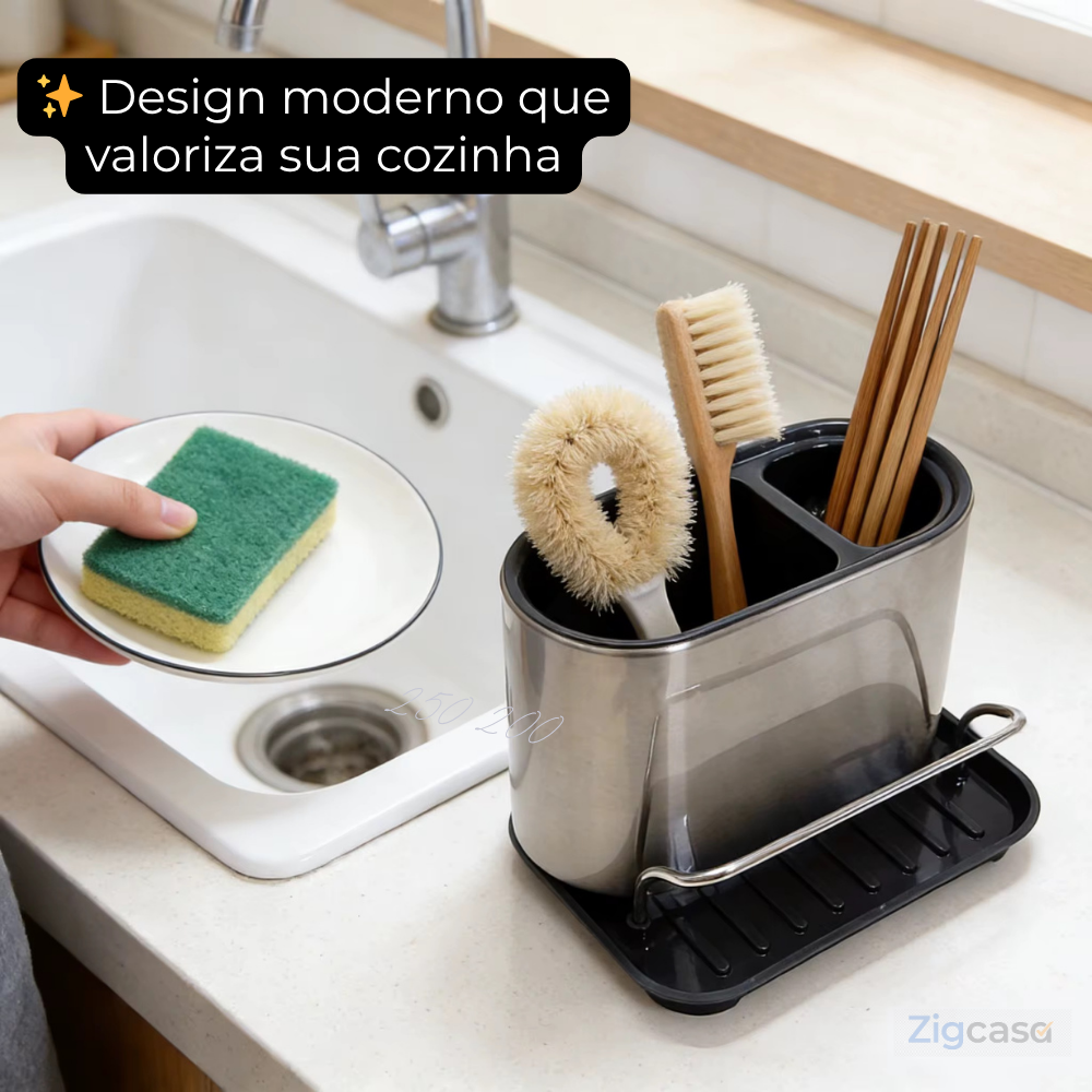 🏠 Organizador de Pia em Inox — Praticidade e Organização para sua Cozinh
