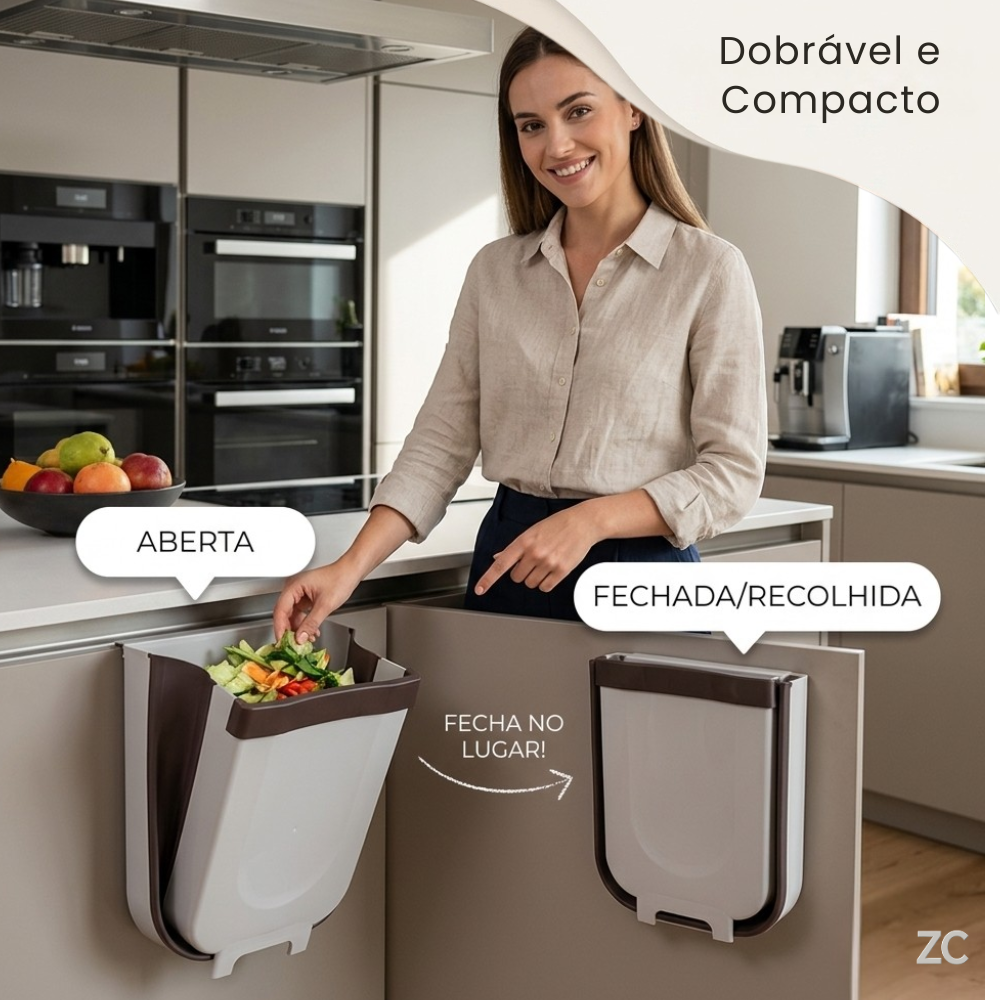 Lixeira Retrátil Dobrável para Cozinha