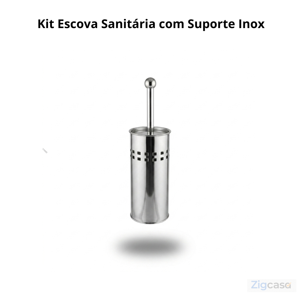 🏠 Kit Escova Sanitária com Suporte Inox — Banheiro Limpo, Higiênico e Organizado