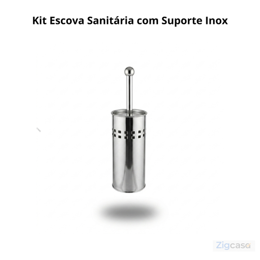 🏠 Kit Escova Sanitária com Suporte Inox — Banheiro Limpo, Higiênico e Organizado