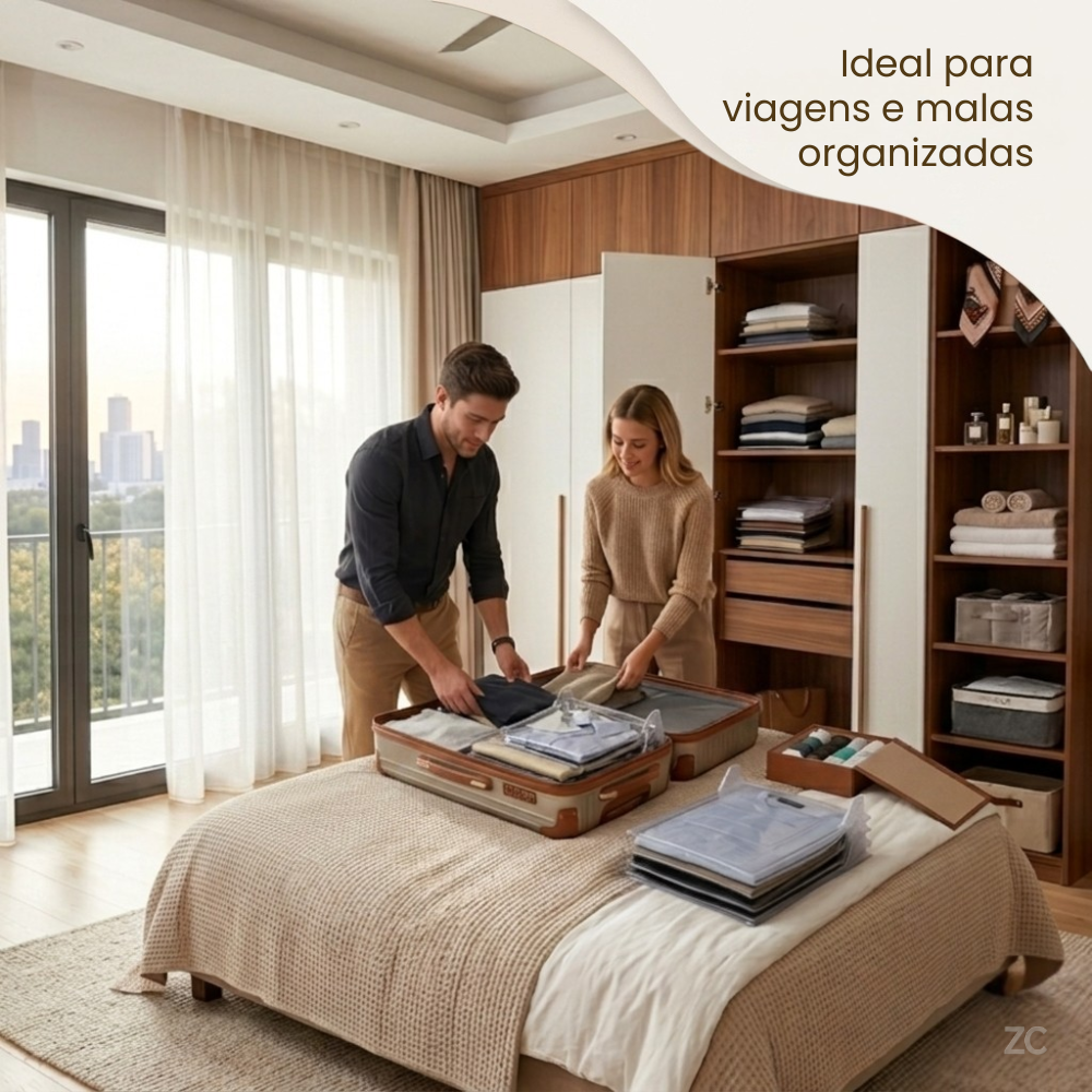 Kit Organizador de Camisetas com 10 Unidades — Mais Espaço e Organização no Guarda-Roupa