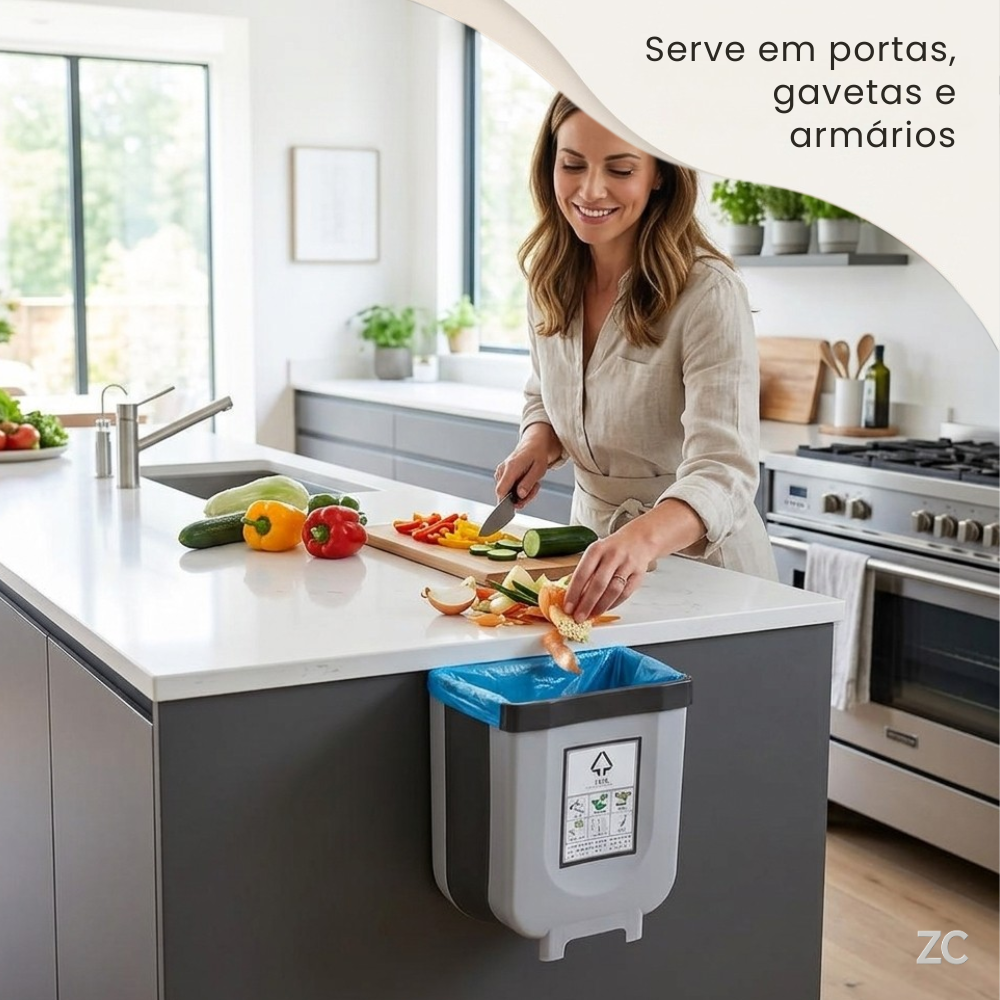 Lixeira Retrátil Dobrável para Cozinha