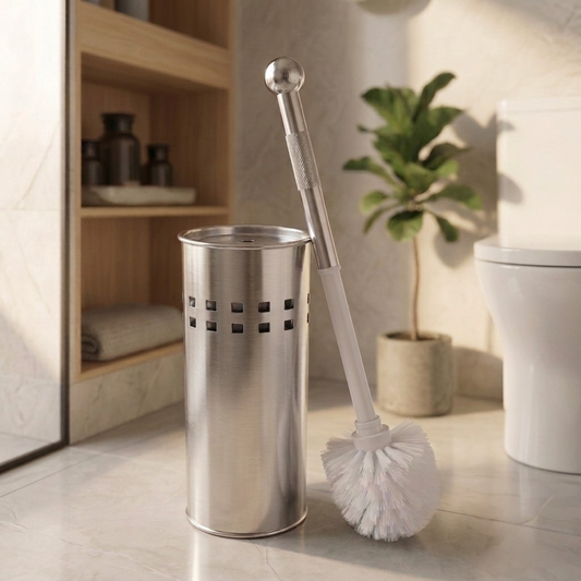 Kit Escova Sanitária com Suporte Inox — Banheiro Limpo, Higiênico e Organizado