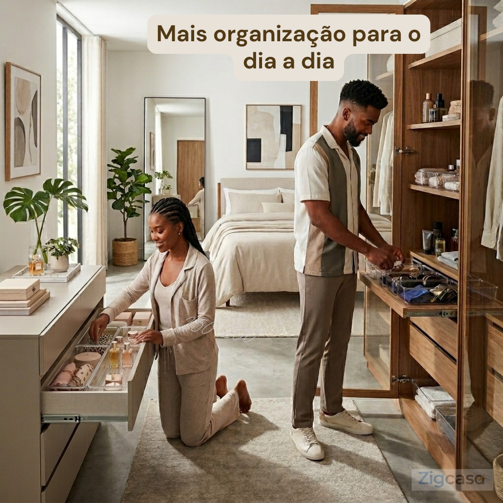🏠 Kit Organizadores Transparentes para Gaveta — Visual Limpo e Organização Inteligente