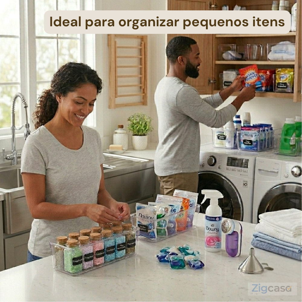 🏠 Kit Organizadores Transparentes para Gaveta — Visual Limpo e Organização Inteligente