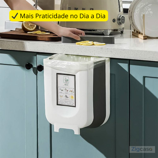 🏠 Lixeira Retrátil Dobrável para Cozinha — Mais praticidade no seu dia a dia!