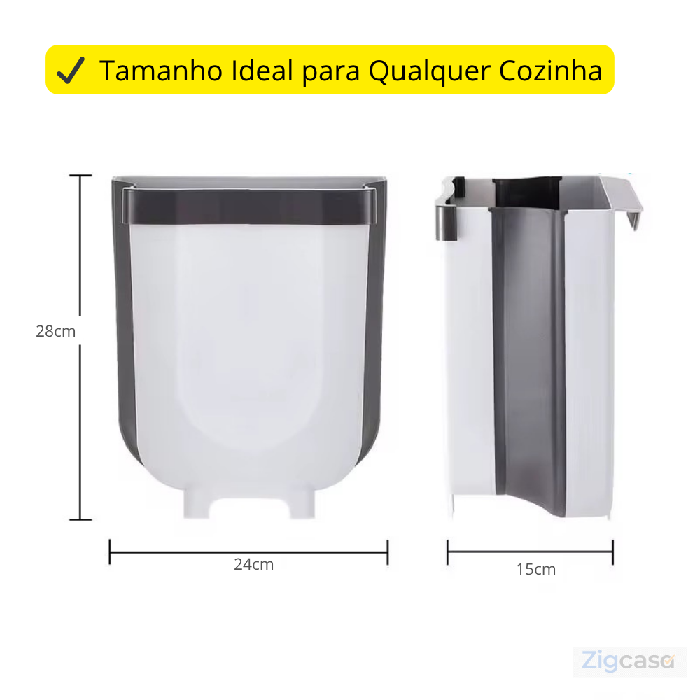 🏠 Lixeira Retrátil Dobrável para Cozinha — Mais praticidade no seu dia a dia!