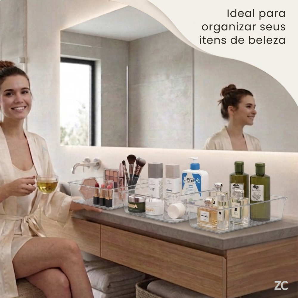 Kit Organizadores Transparentes para Gaveta — Visual Limpo e Organização Inteligente