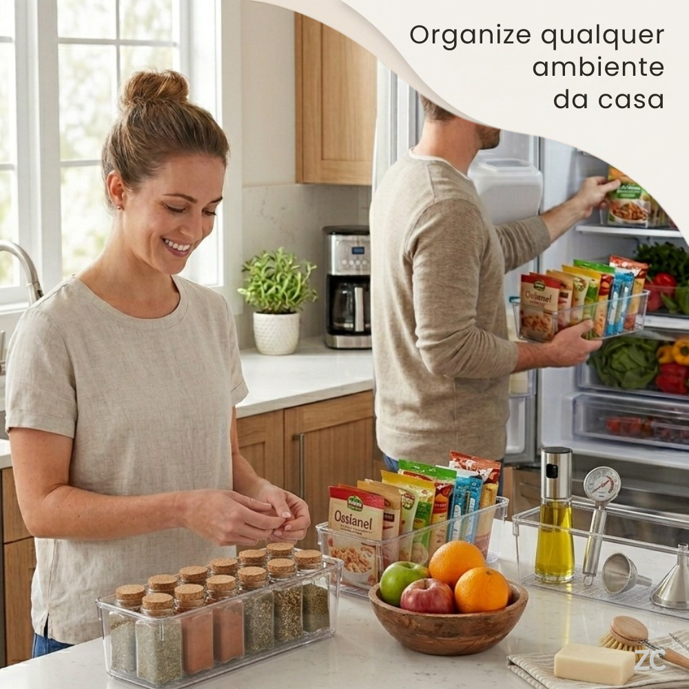 Kit Organizadores Transparentes para Gaveta — Visual Limpo e Organização Inteligente